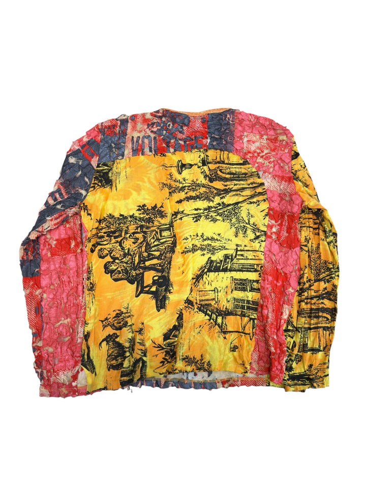 Custo barcelona distressed patchwork long sleeve top