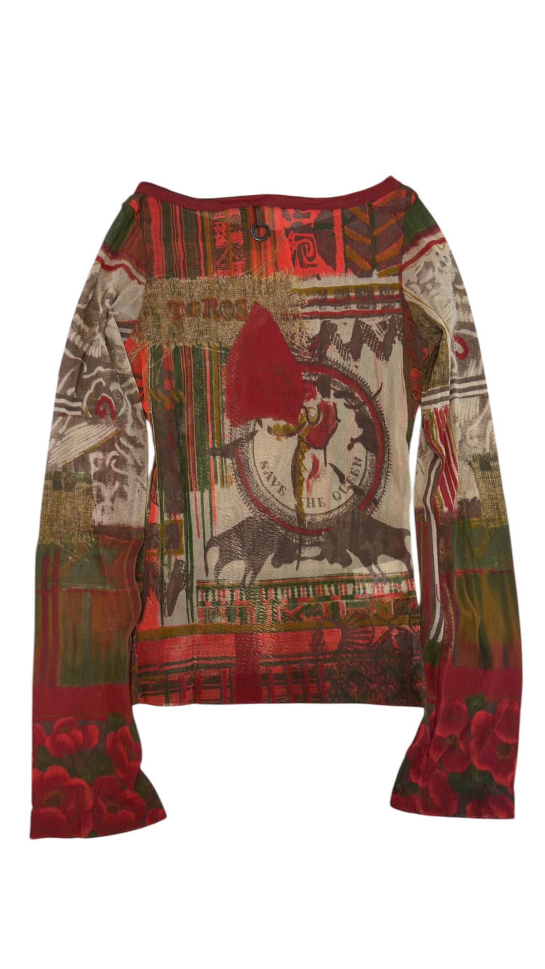 Save the queen vintage mesh long sleeve top