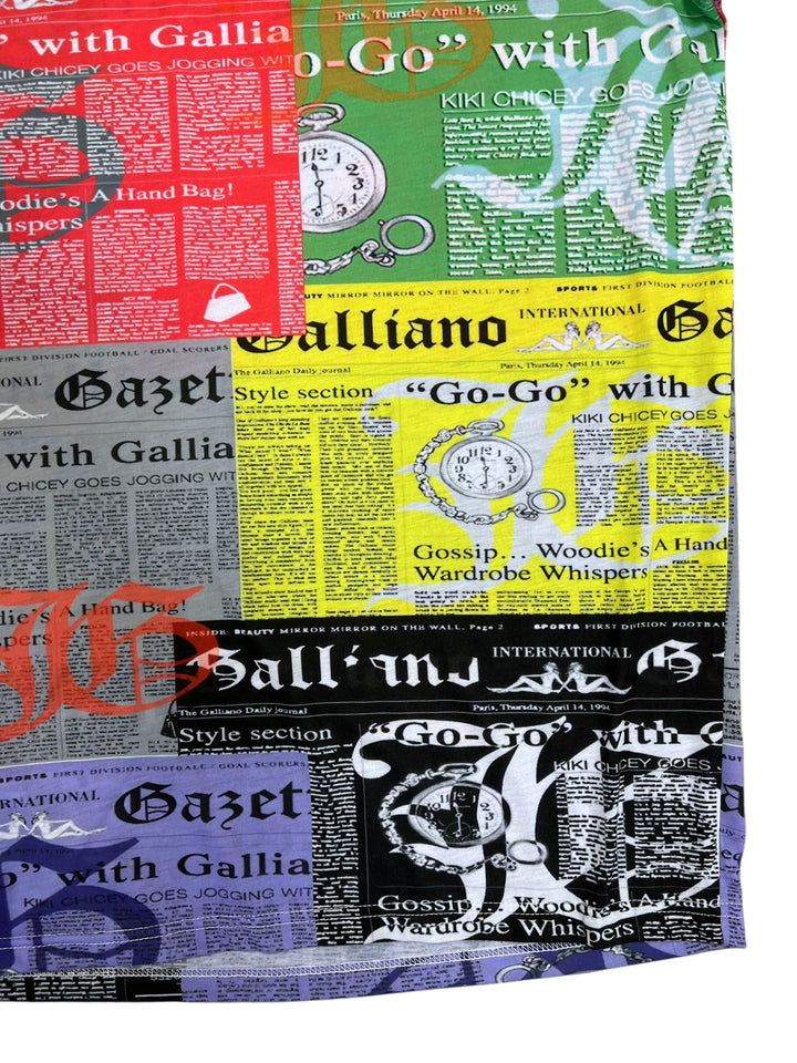 John Galliano Collection Multicolor “Gazette” Newspaper Print T-shirt Men’s Large