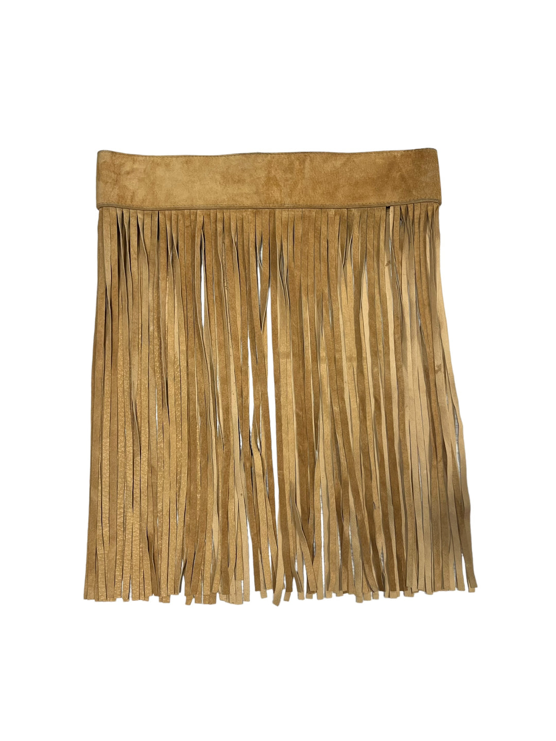 Vintage suede leather fringed belt