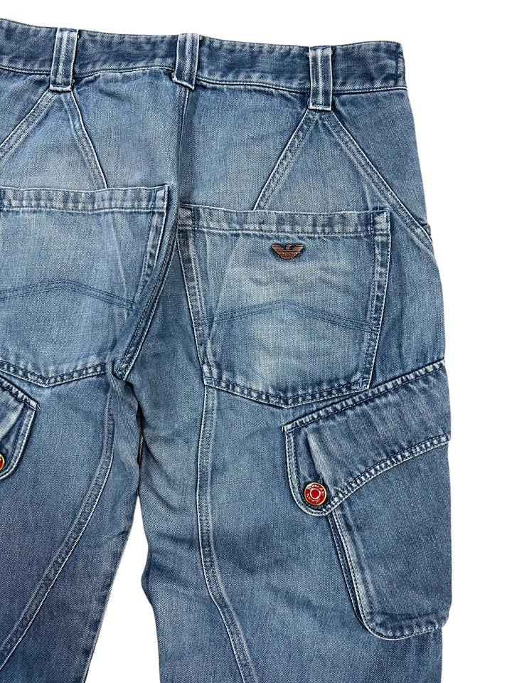 Rare 2000s Armani Jeans Hemp Inside Collection Cargo Denim Pants Medium
