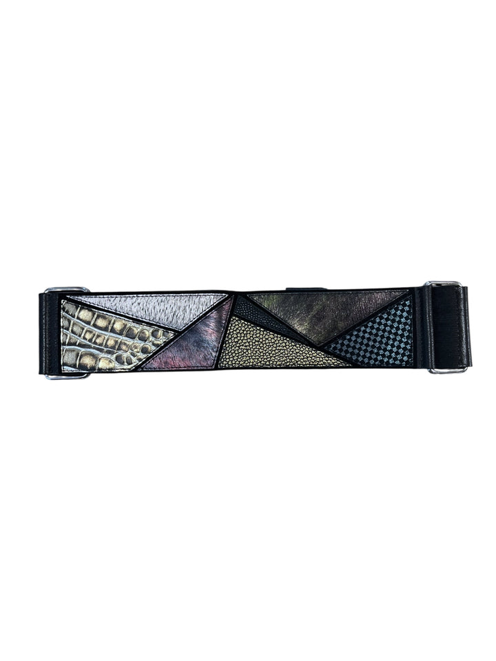 Patchwork Geometric Statement Belt