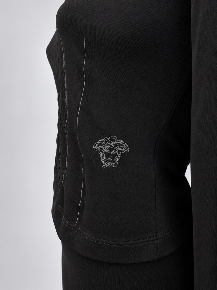 Versace Jeans Couture Medusa stitch long sleeve top