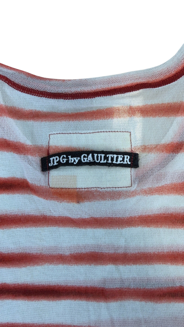 Jean Paul Gaultier mesh striped sheer top
