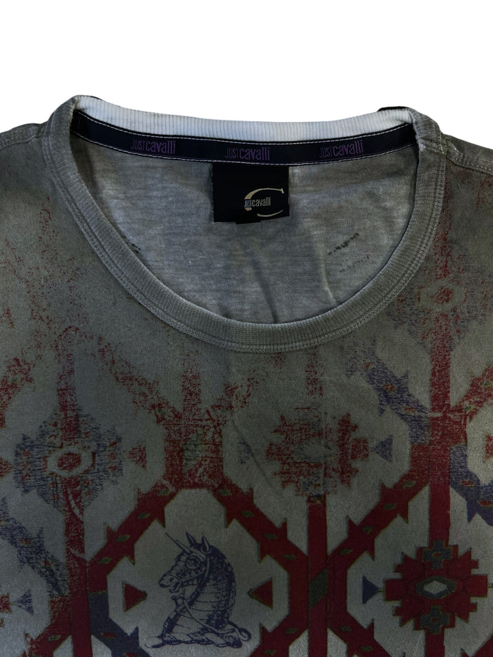 2000s Just Cavalli Knighs Curse T-Shirt Men’s Small