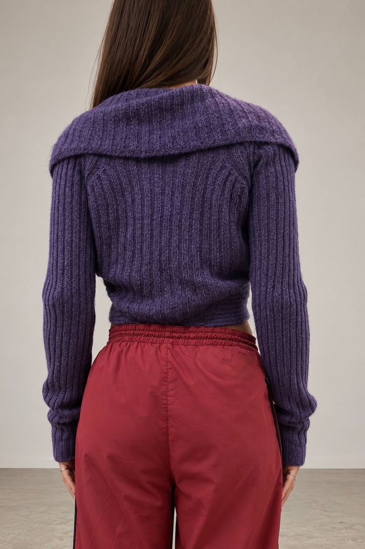 Vintage purple mohair cropped cardigan