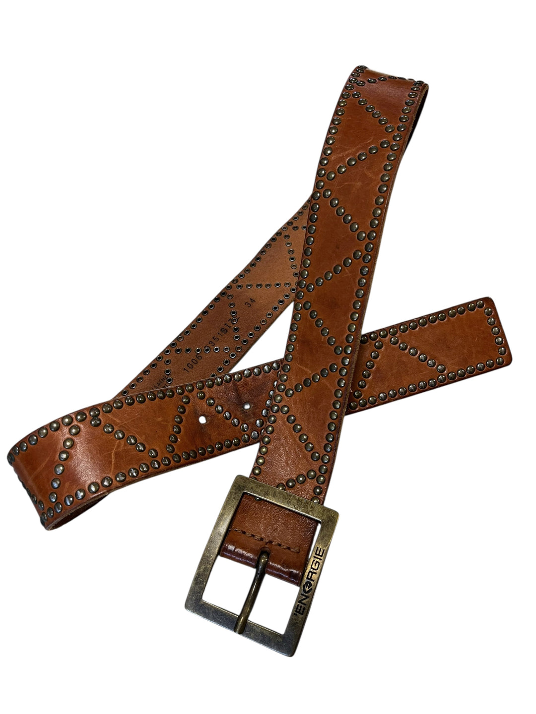 Energie Vintage Studded Leather Belt