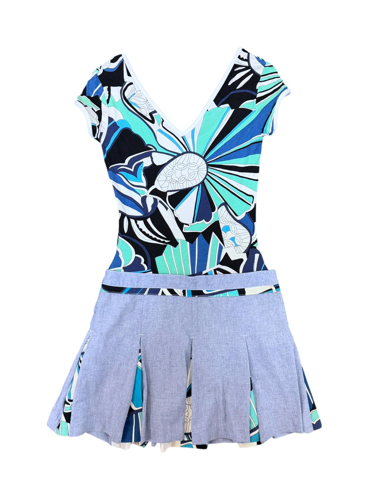 Dolce&Gabbana abstract print pleated mini dress