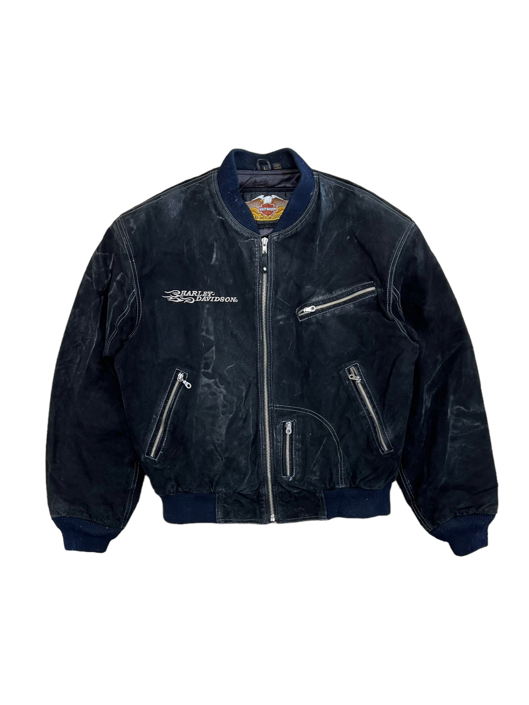 Harley-Davidson Black Suede Leather Jacket Men’s Large