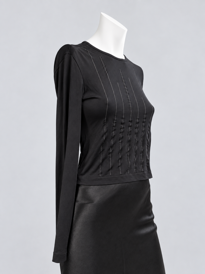 Versace Jeans Couture Medusa stitch long sleeve top
