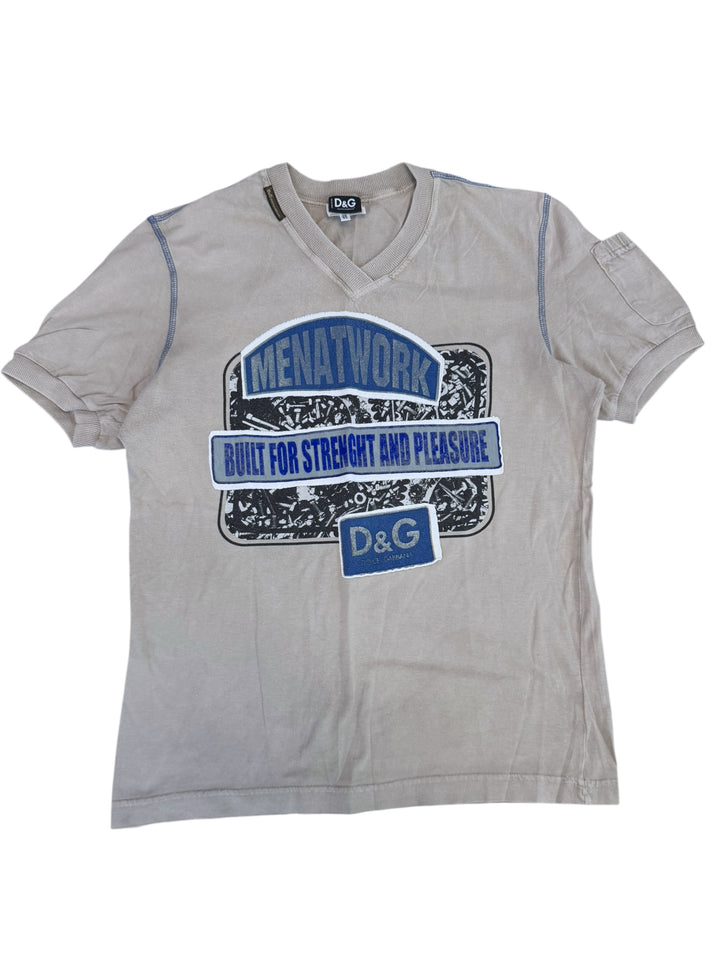 Dolce&Gabbana “Men at Work” v-neck t-shirt beige