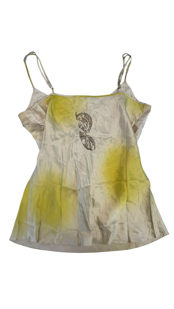 Phard beaded silk camisole top lime ombré