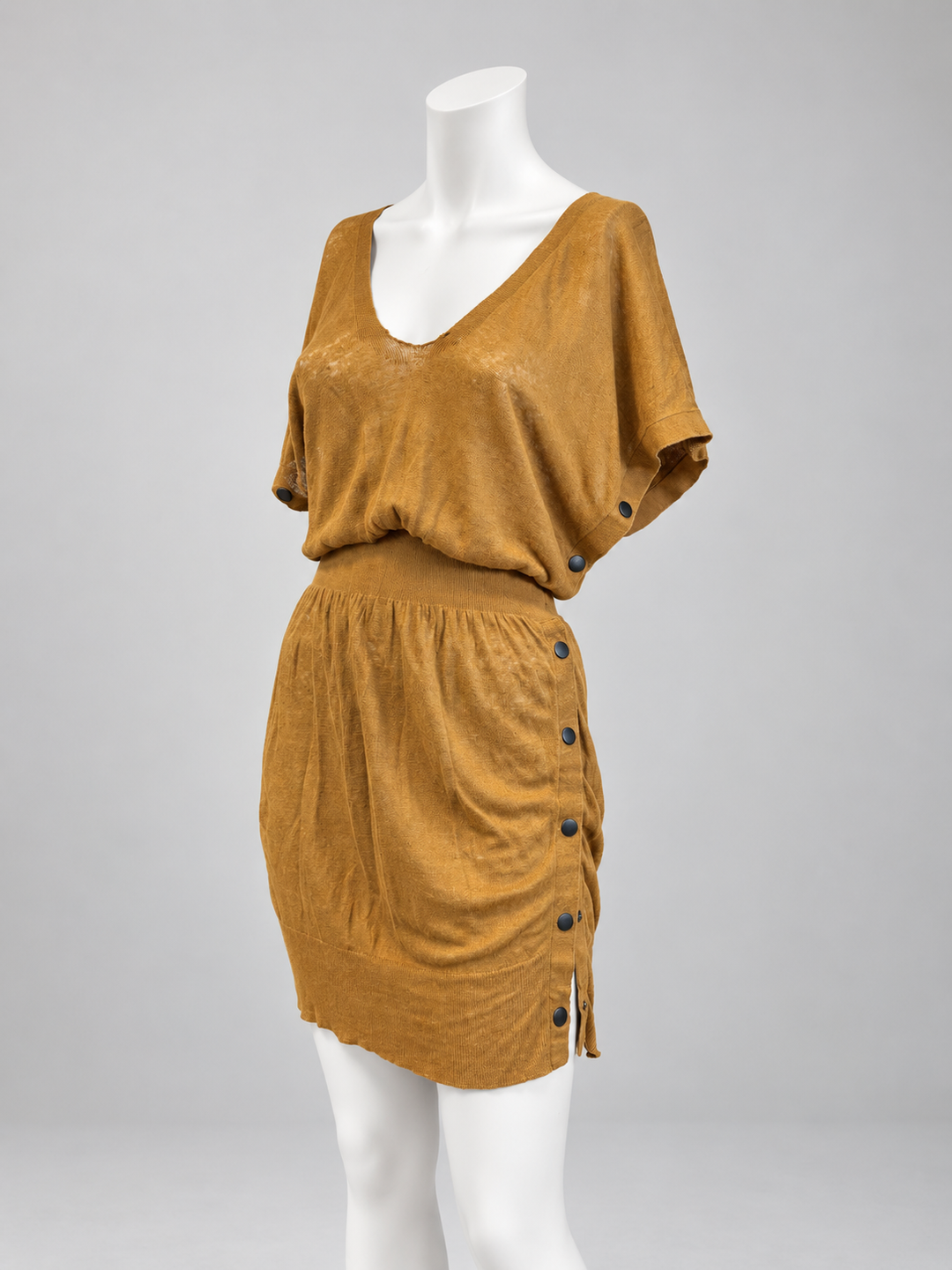 Jean Paul Gaultier vintage linen button detail dress