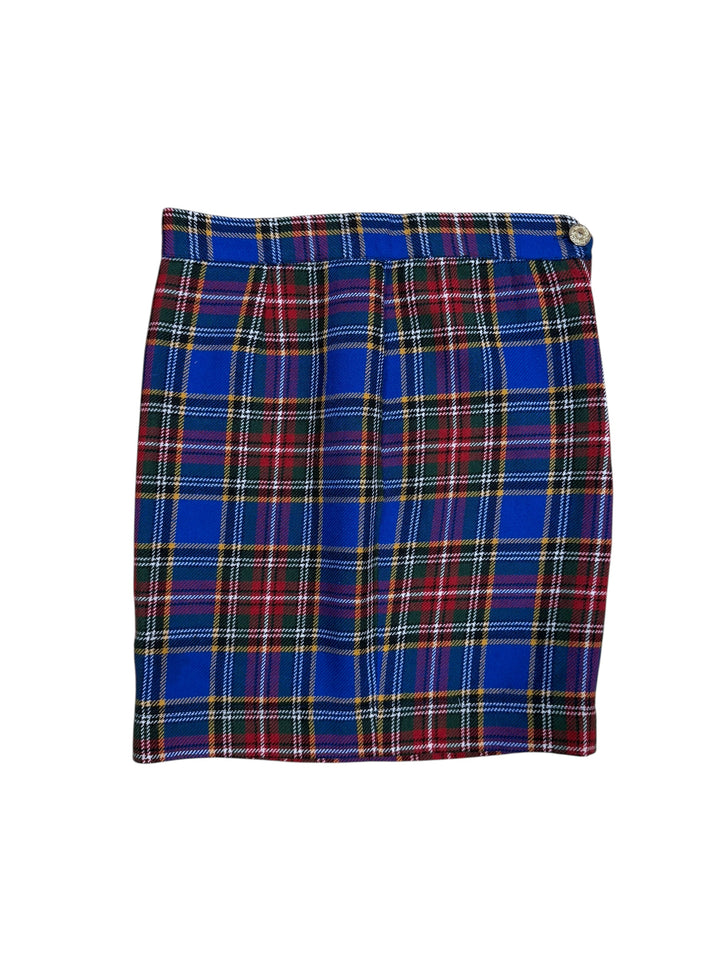 Moschino Late 1990s Wool Tartan Pencil Skirt