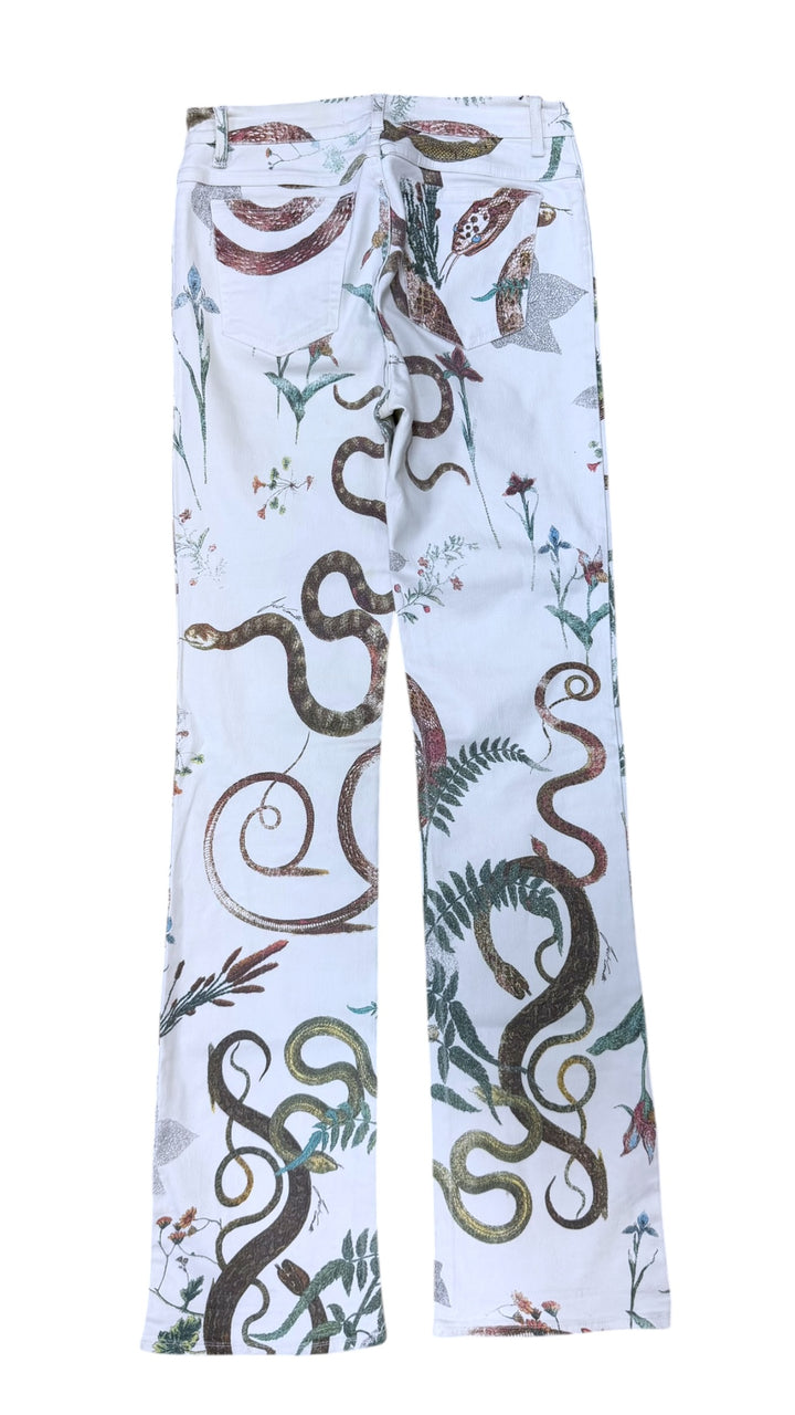 Just Cavalli botanical snake print straight leg jeans - archive denim