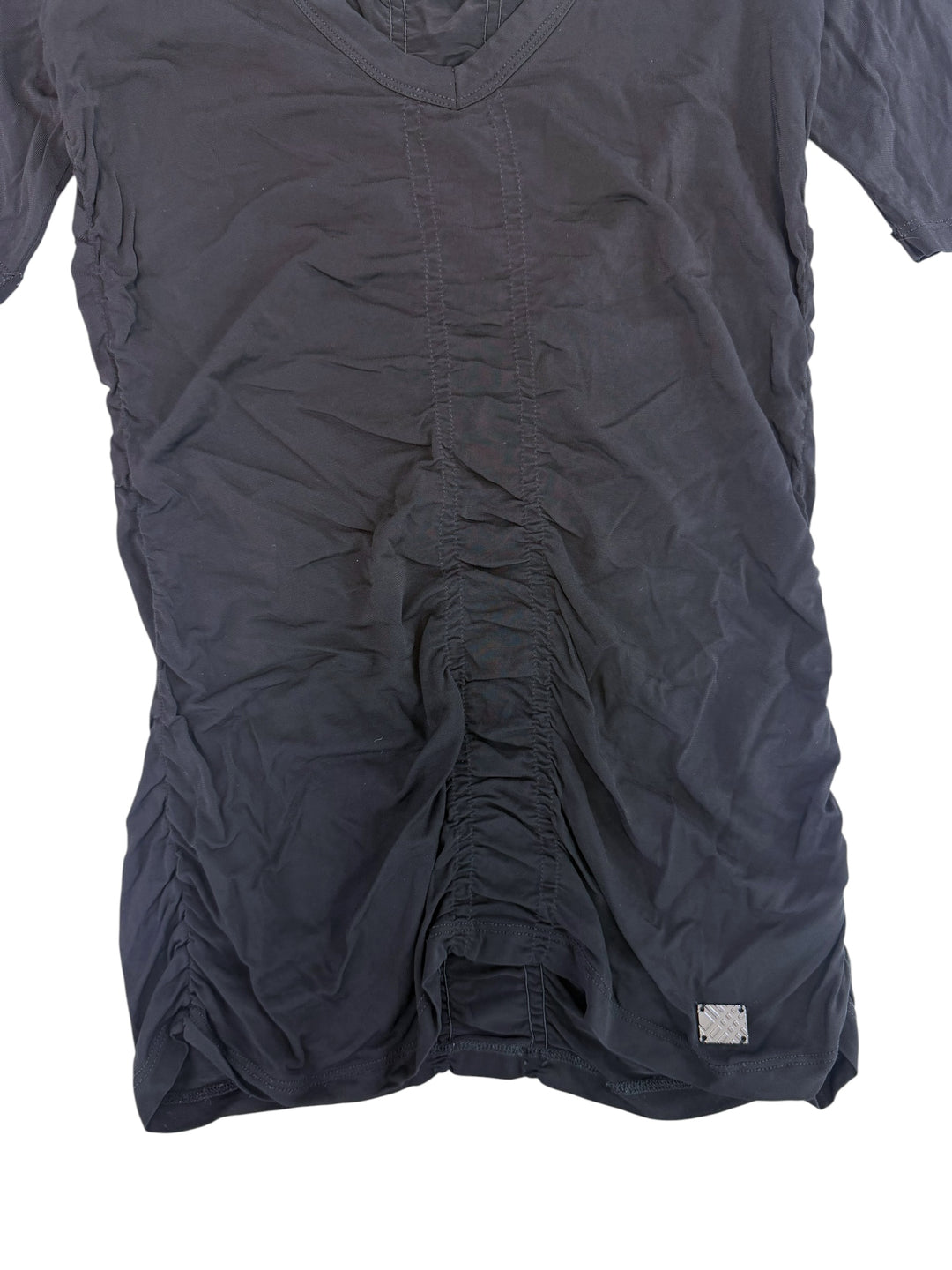 Burberry London black ruched V-neck top