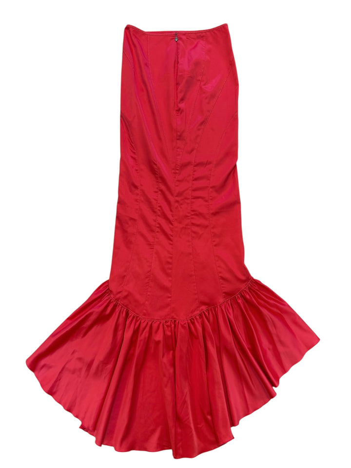Just Cavalli red satin mermaid skirt