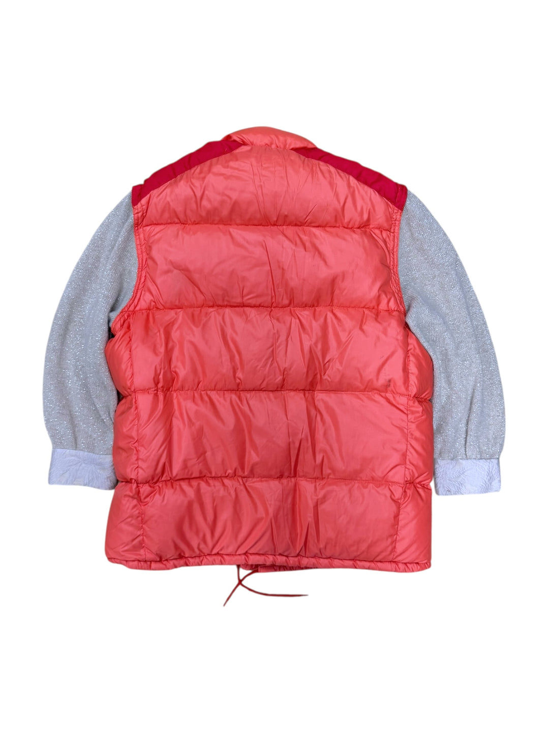 MONCLER Grenoble 1980s Down Vest in Bright Coral Red