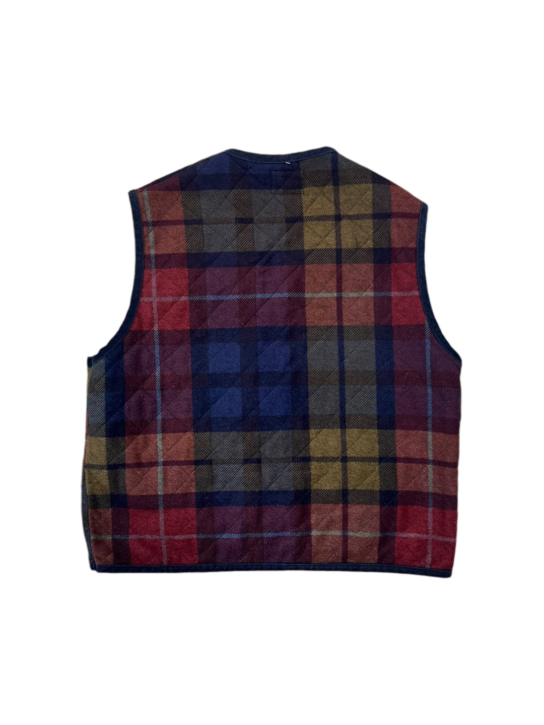 Vintage Checkered Wool Vest Men’s Large