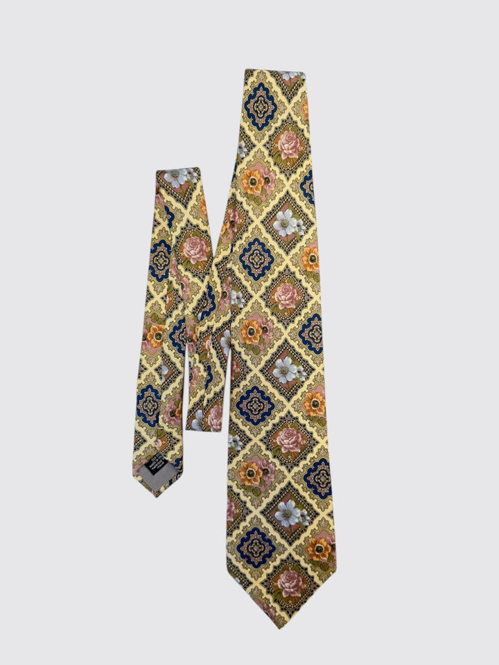 Kenzo Paris Baroque Floral Silk Tie (Made in Italy, 1990s)