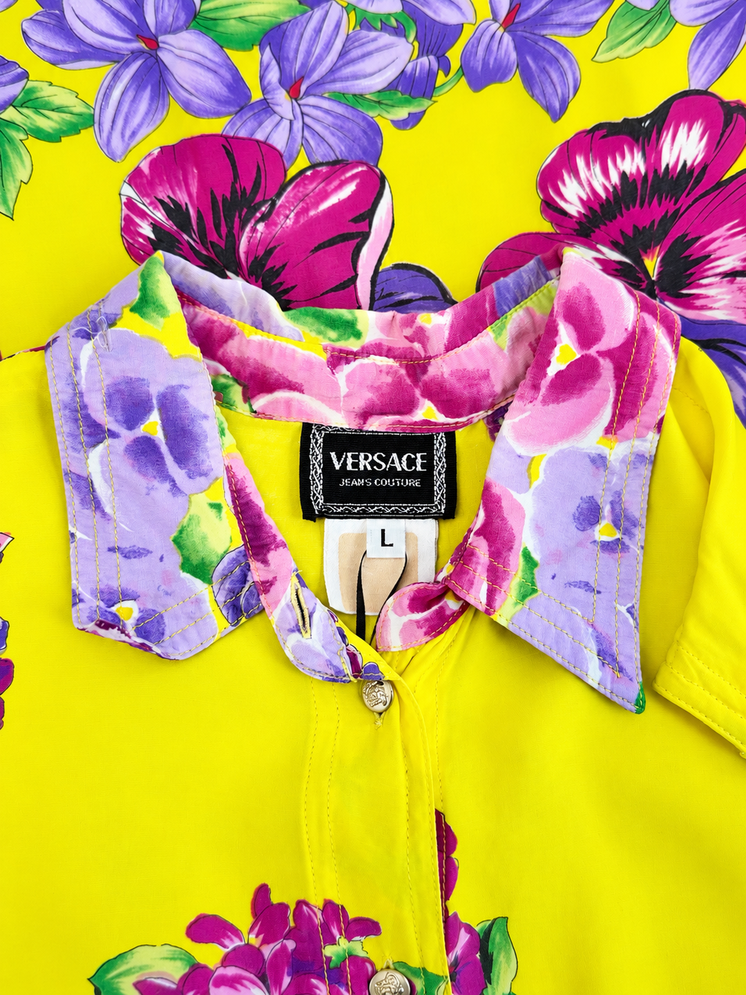 Versace Jeans Couture floral sleeveless shirt dress