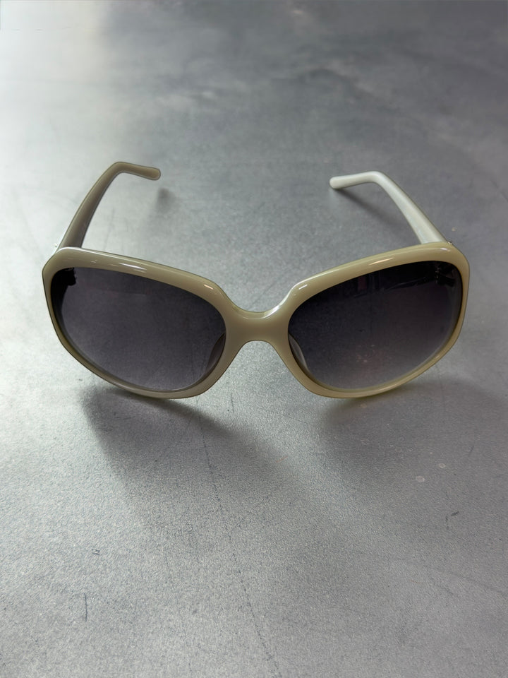 Vintage Italian oversized square sunglasses beige acetate gradient