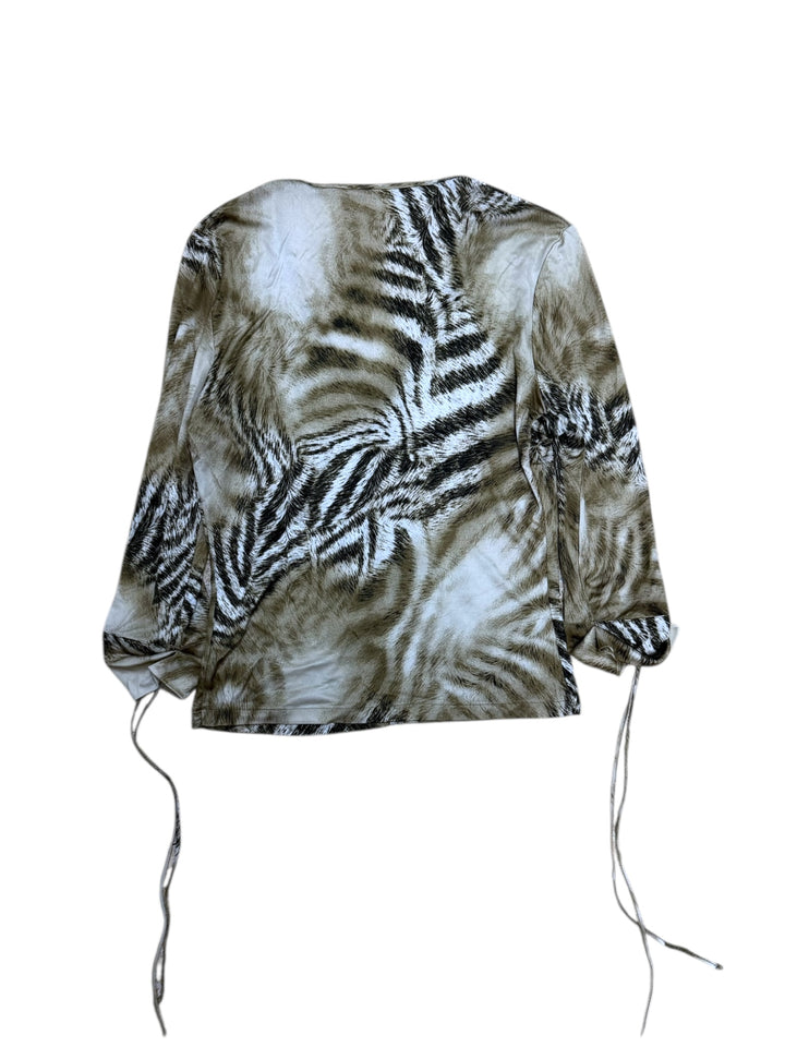 Class Roberto Cavalli Animal Print Ruched Sleeve Top