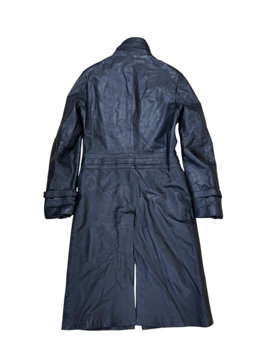 Vintage Leather Full Length Trench Coat Small