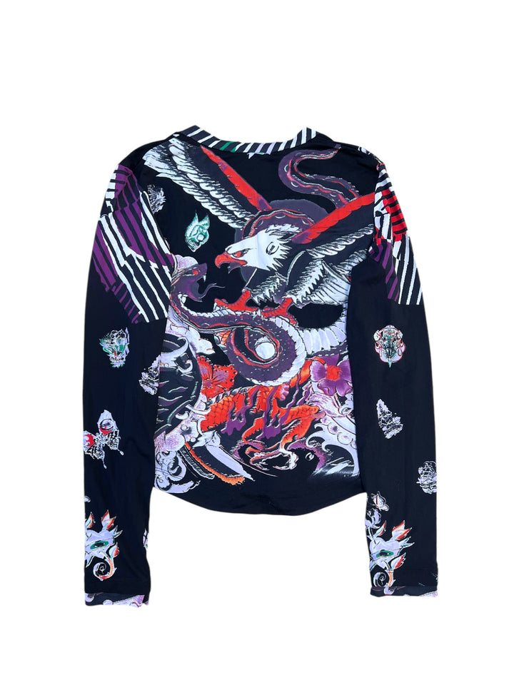 Just Cavalli grunge print top medium