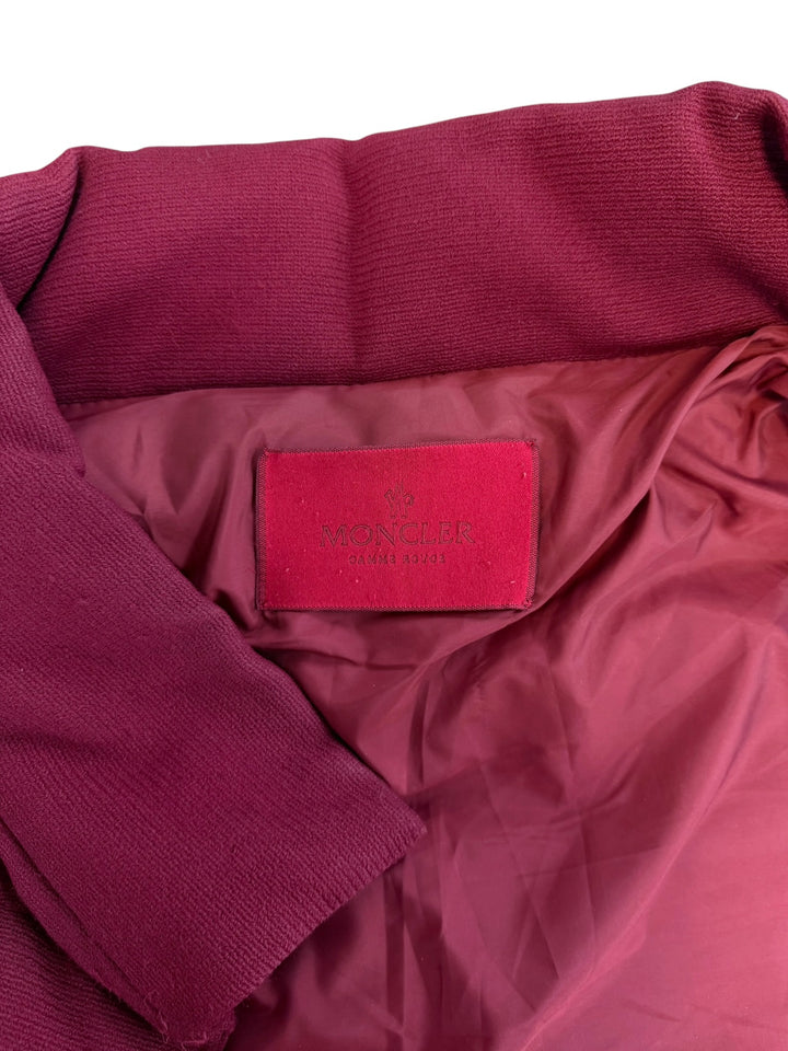 Moncler Gamme Rouge burgundy wool blend down jacket
