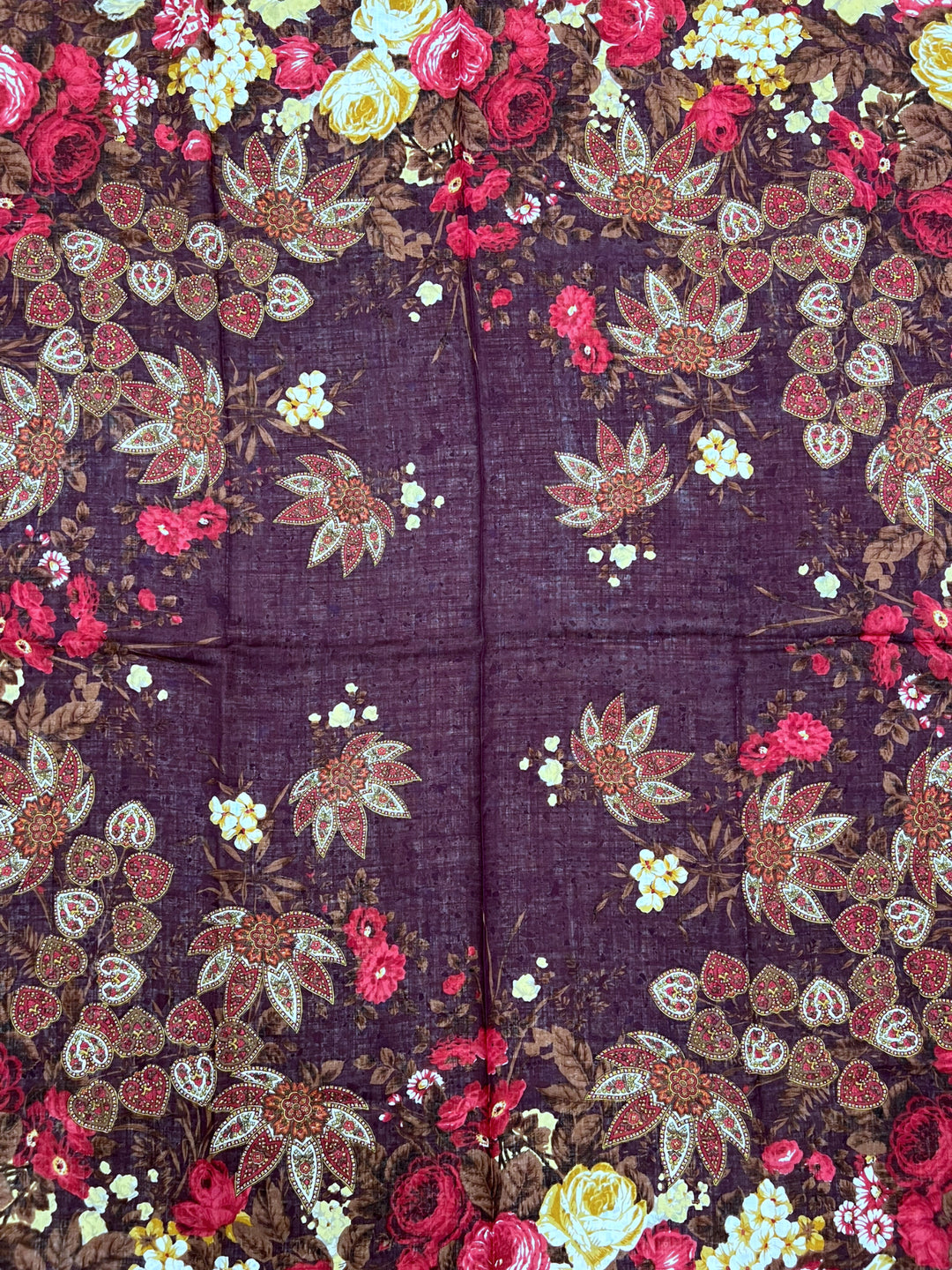 Valentino Silk & Wool Floral Vintage Scarf