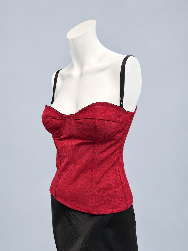 S/S 2003 Dolce & Gabbana Red Lace Bustier Corset