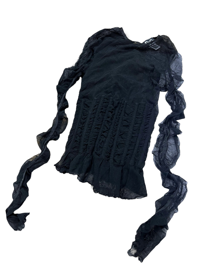 Dolce&Gabbana Vintage Corset Mesh Long Sleeve Top