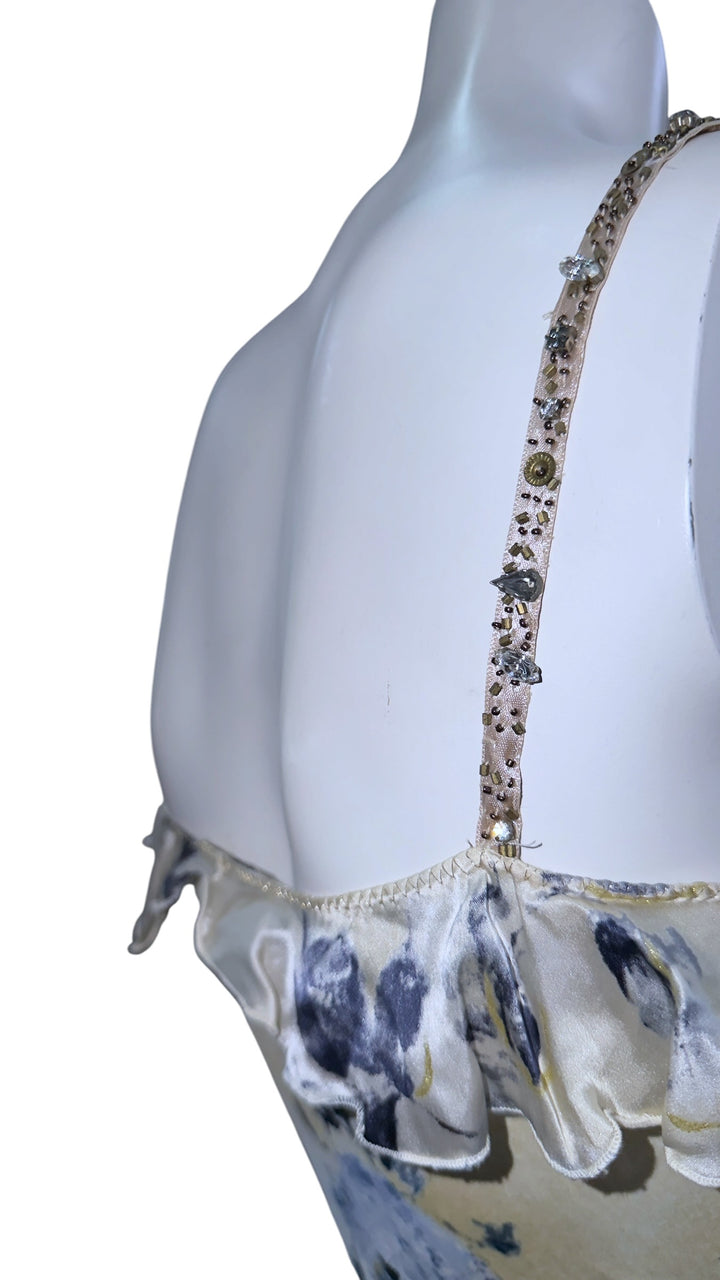 Roberta Scarpa vintahefloral silk blend slip dress