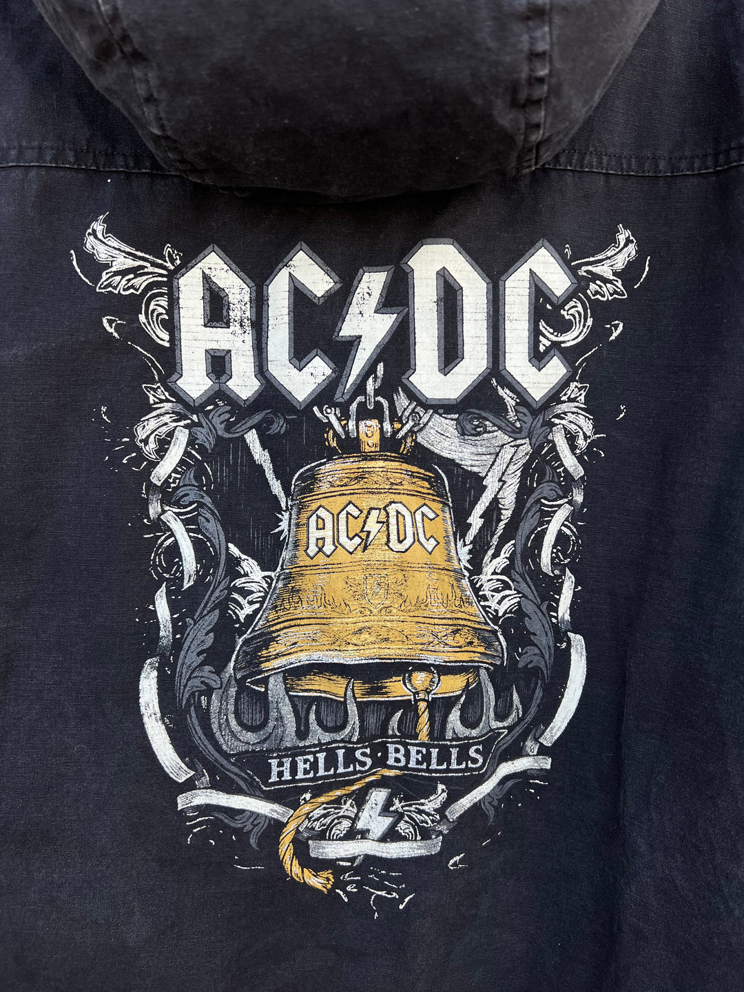 AC/DC Hells Bells Denim hooded black jacket Men’s 3XL