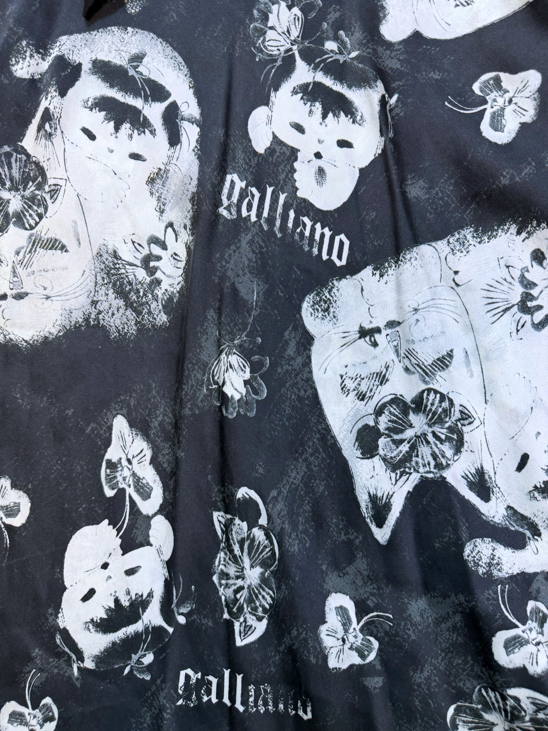 John Galliano silk abstract print dress