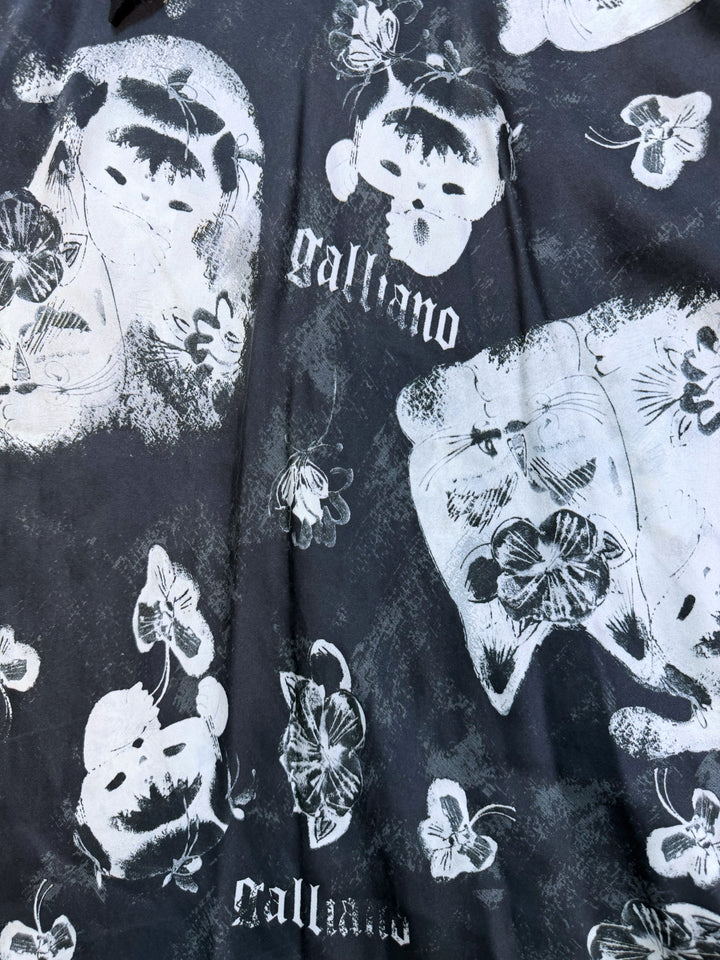 John Galliano silk abstract print dress