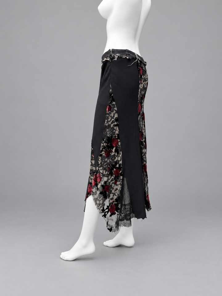 Annarita N floral lace appliqué maxi skirt