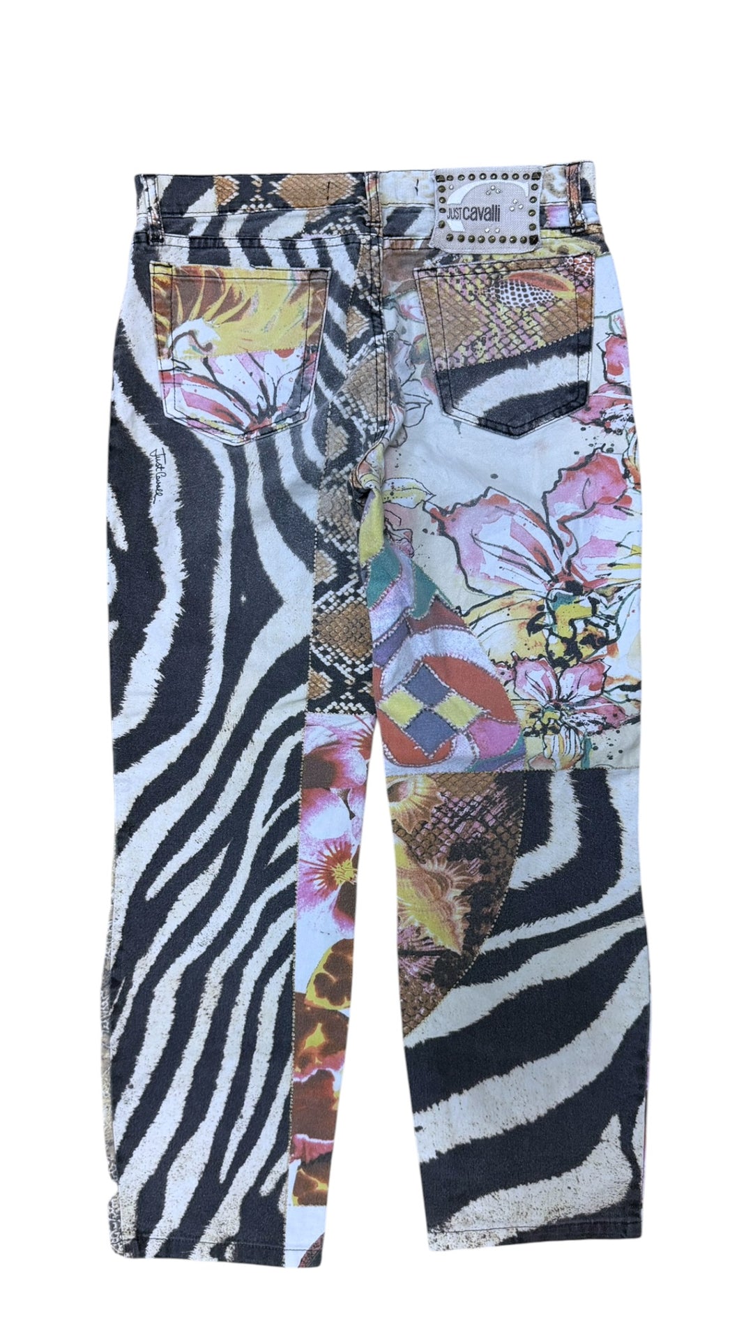 Just Cavalli snake print straight leg pants