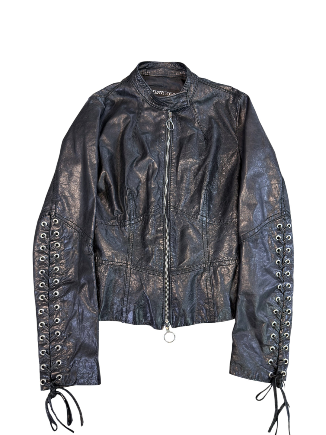 Denny Rose leather lace-up sleeve jacket