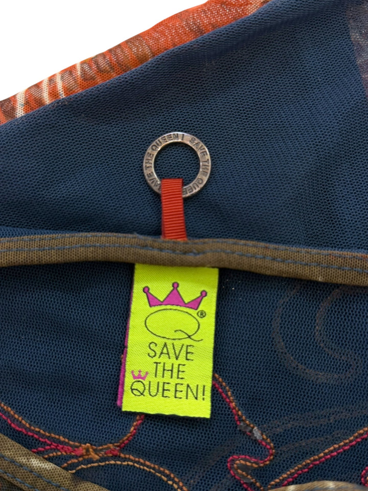 Save the Queen printed mesh camisole top