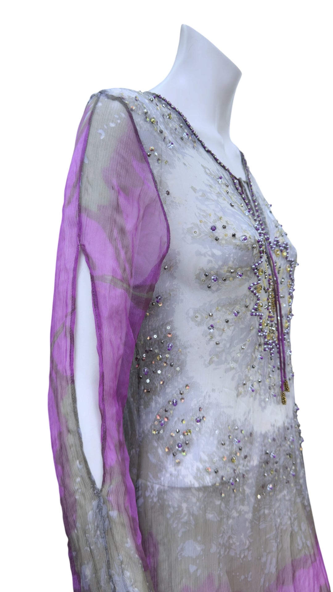 Omai embellished sheer maxi dress