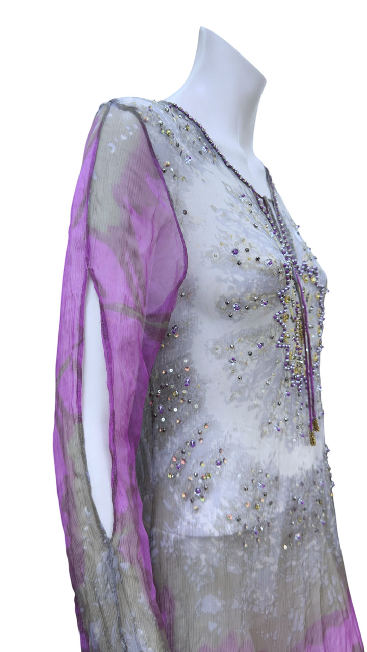 Omai embellished sheer maxi dress