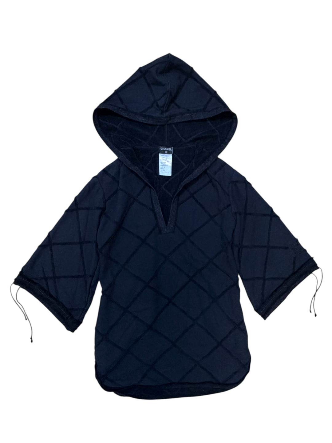 Chanel black hooded terry mini dress xs-s