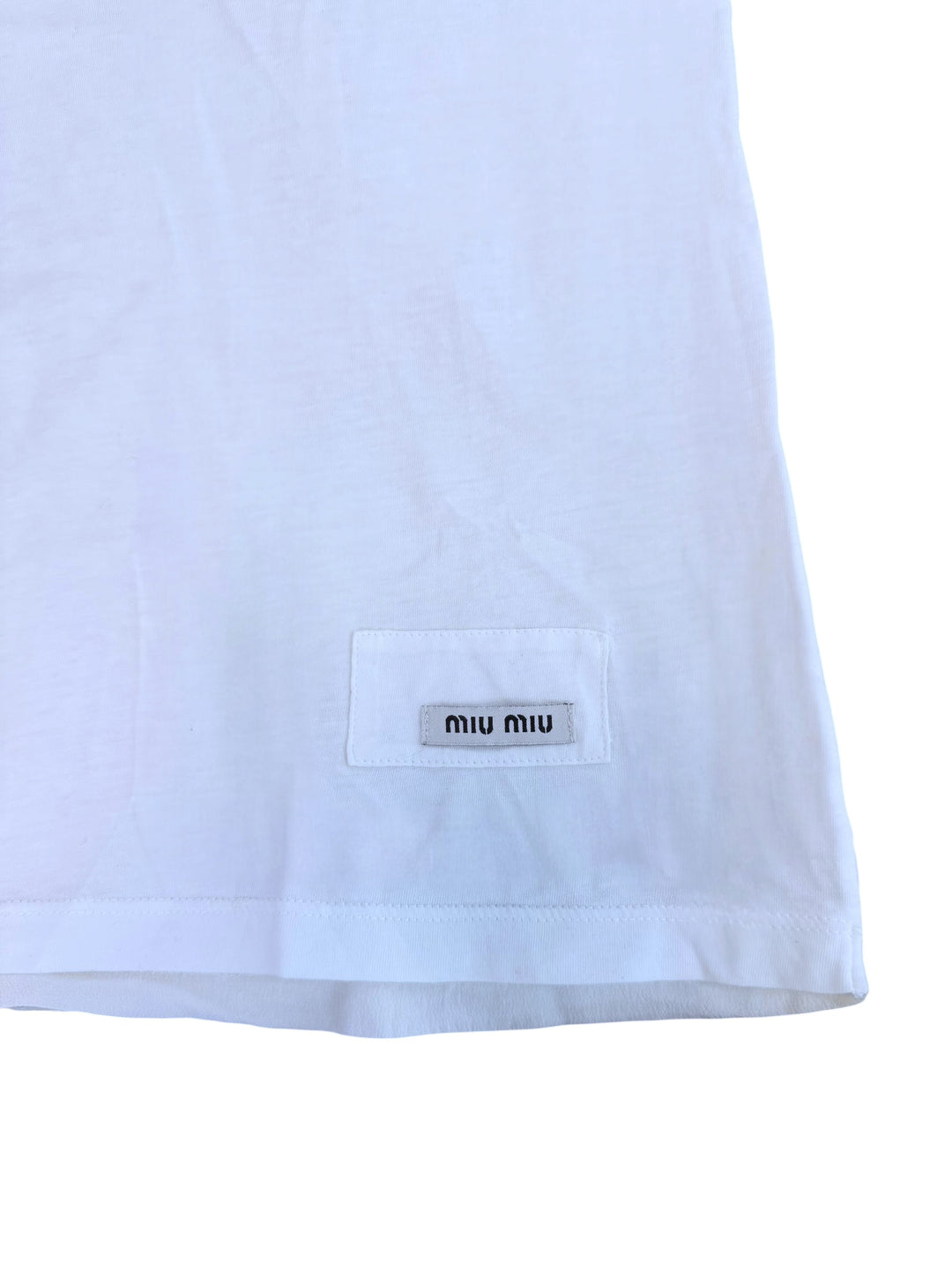 Miu miu crystal embellished collar t-shirt