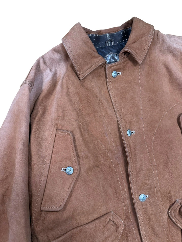 Diesel Vintage Leather Military Aviator Flight Coat