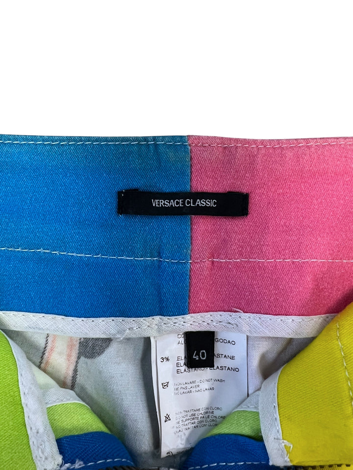 Donatella Versace Low Waisted Colourful F/S 2004 Pop Art Mini Skirt Small