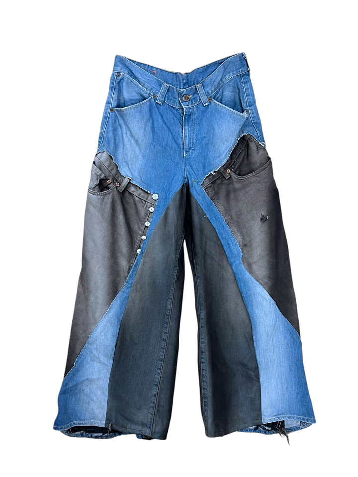 Upcycled Patchwork Levi’s Wide Leg Jeans Men’s Small
