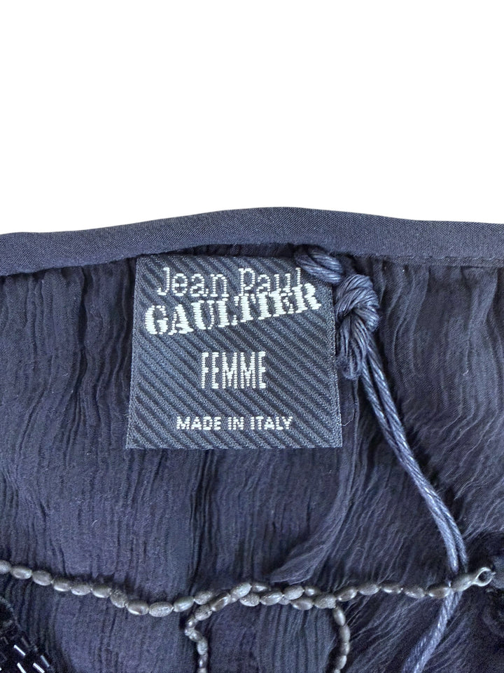 Jean Paul Gaultier Femme FW2006 deadstock beaded velvet blouse