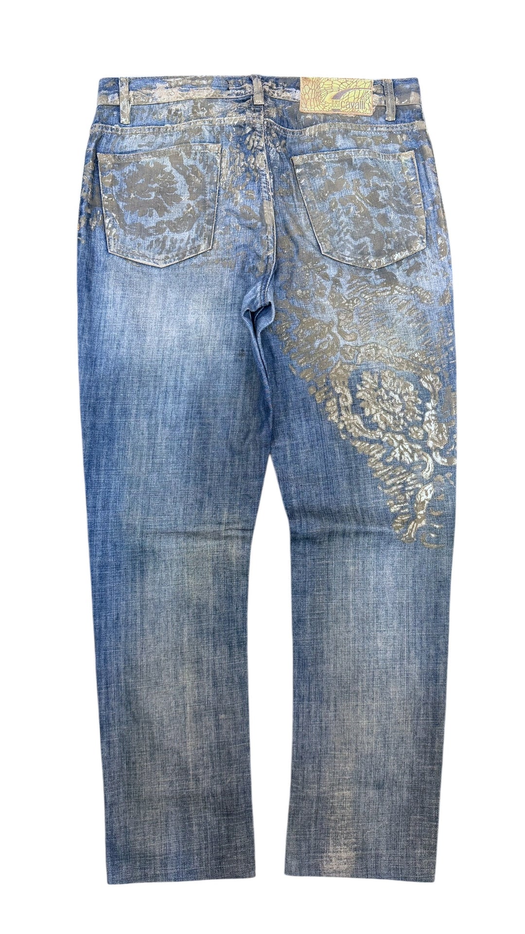 SS2007 Cavalli blue golden aged royal denim pants